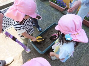 土をかぶせて・・・