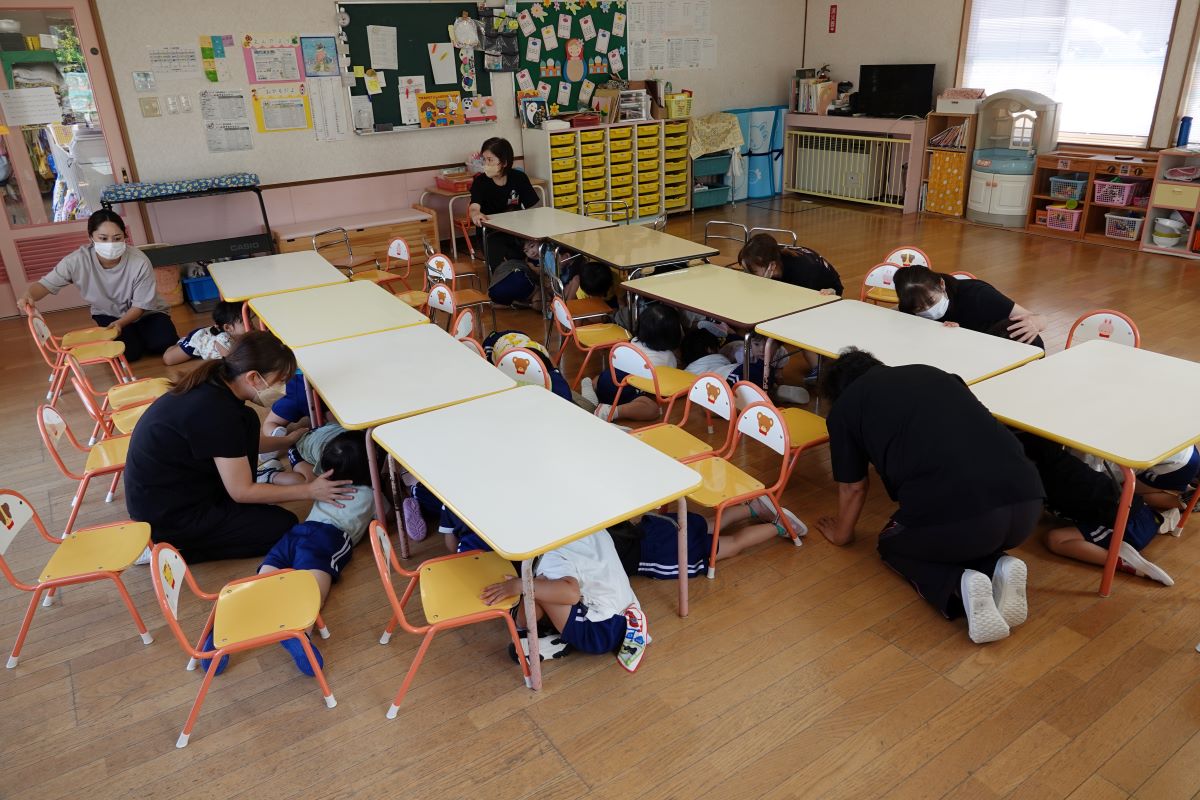 8月30日（水）ぼたんぐみの避難訓練