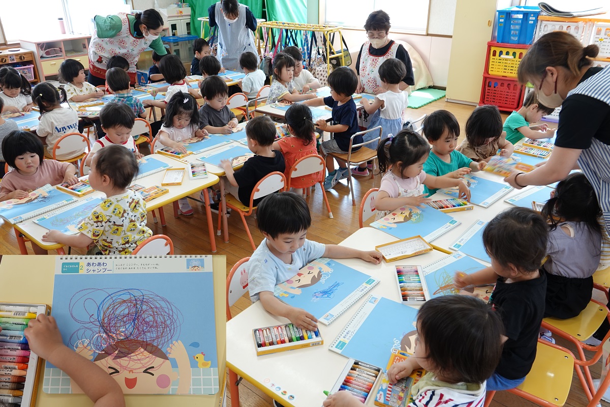 5月18日（木）ぼたんぐみの「はじめてのくれよん」