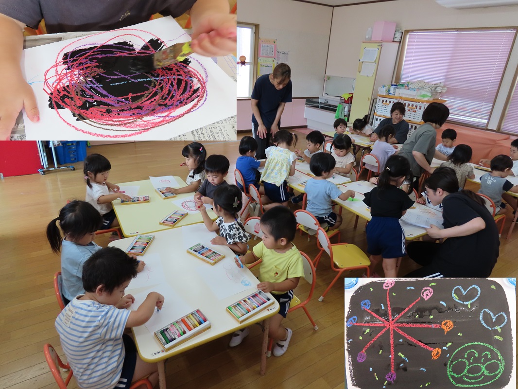 ８月２６日（月） ぼたん組 はじき絵あそび